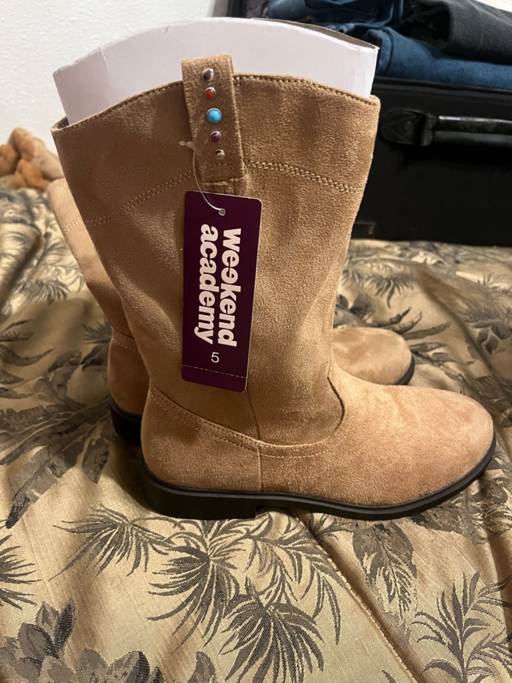 Weekend Academy Tan Suede Mid-Calf Boots